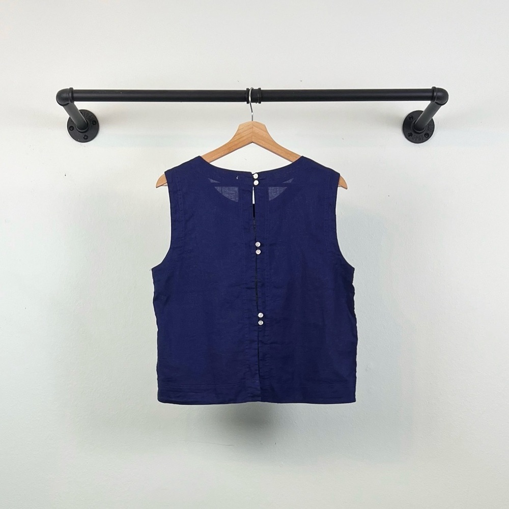 NWT Sundry Shell Tank Split Button Back Hemp Cott… - image 4